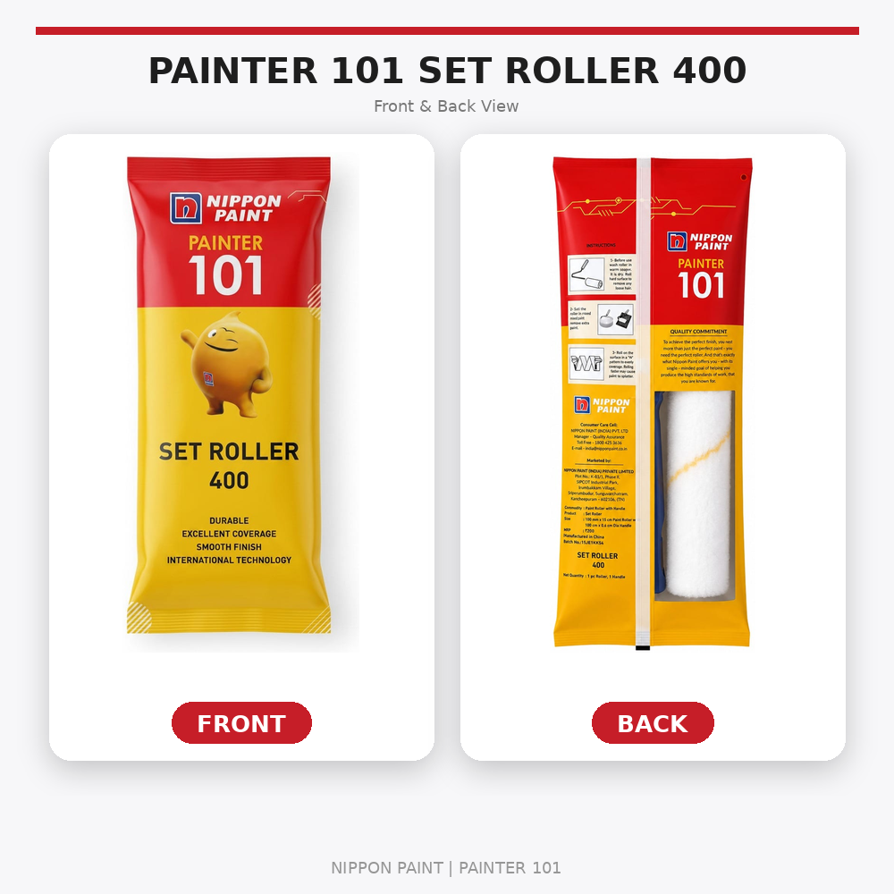 4 inch Yellow Stripe Set paint roller